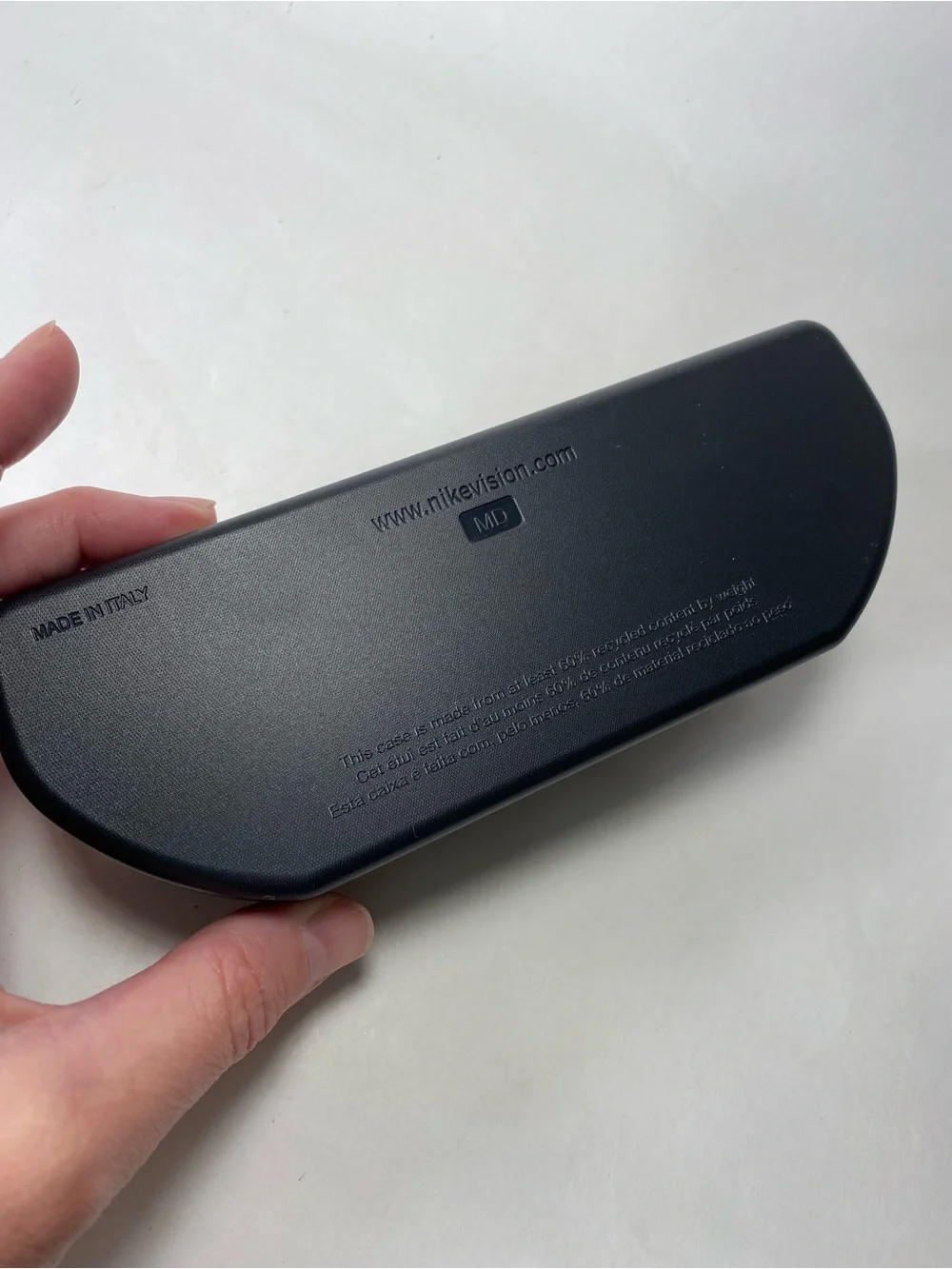 Nike Vision Black Hard Shell Sunglass Case with Swoosh Logo
